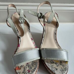 Coach Gray and Cream Sandals